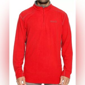 2/49$ Men’s Columbia red & gray half zip fleece pull over sweatshirt Sz XXL‎